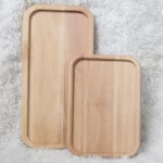 سینی چوبی مستطیل مدل لبه دار | تمام چوب راش