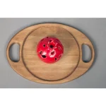 سینی چوبی گرد دسته دار | تمام چوب راش - تصویر 2